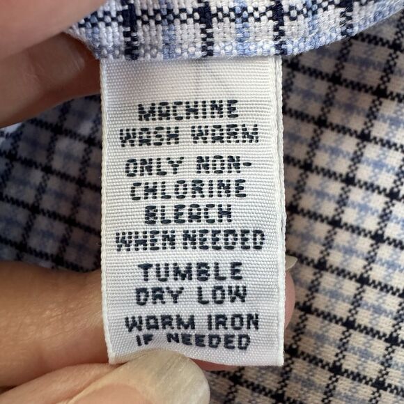 Ralph Lauren Custom Fit Button Down Blue White Checkered Shirt Men Large - Picture 10 of 14